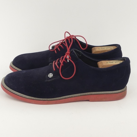 G/Fore Mens Midnight Blue Suede Leather Shoes 10.5‎ SM133-500GLVT - Picture 1 of 10